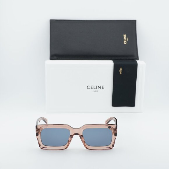 Celine CL40280U 74V Rectangle Sunglasses - Rose/Blue - Picture 3 of 10